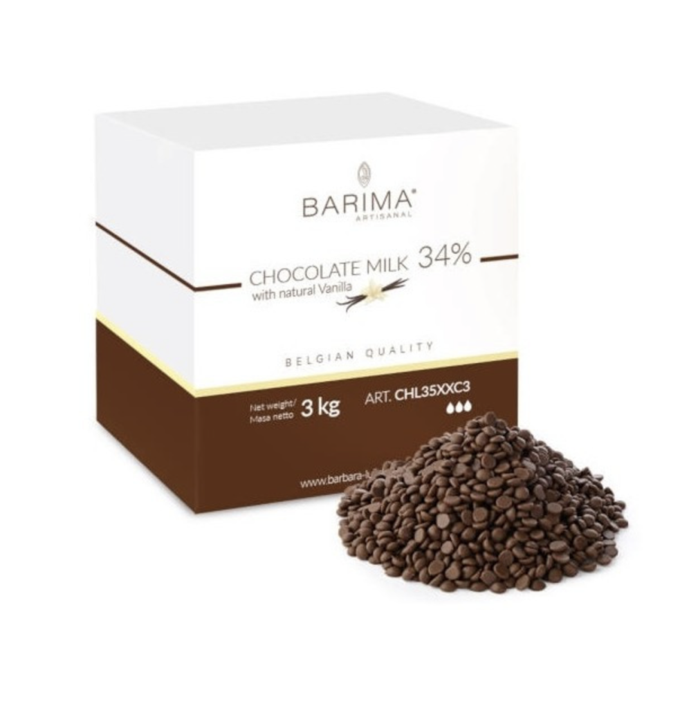 Ciocolata belgiana cu lapte 34%, 3kg cutie, Barima